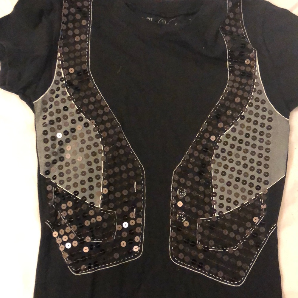 Sequined tee🖤 - Picture 3 of 3